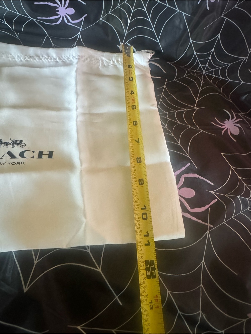 COACH White Drawstring Dust Bag with Logo